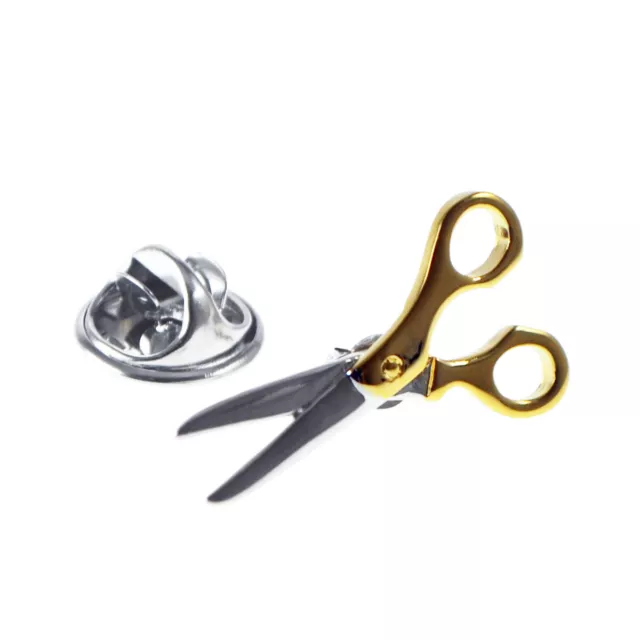 Two Tone Scissors Lapel Pin Badge XNP252