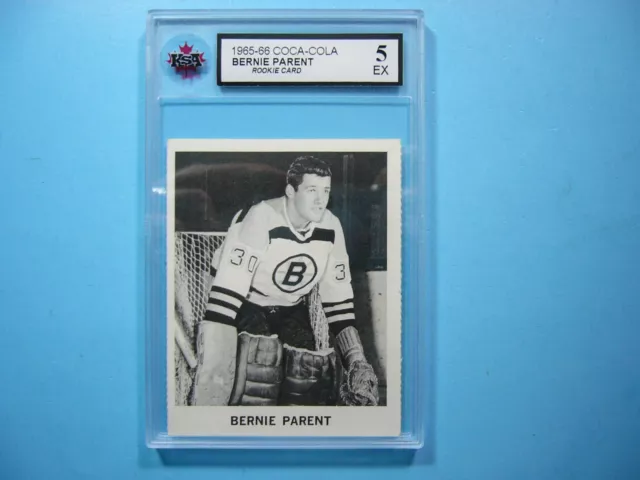 1965/66 Coca-Cola Nhl Hockey Card Bernie Parent Rookie Rc Ksa 5 Ex Coca Cola