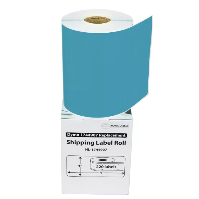 DYMO LW 1744907 BLUE 4XL 4x6 4"x6" - TWO (2) Rolls All-Purpose Labels  FREE SHIP