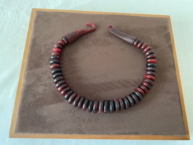 Collier Ancien Perles De CORNE - 53 Cm - Style Catherine Noll / Gerda Lynggaard - Très Bon État