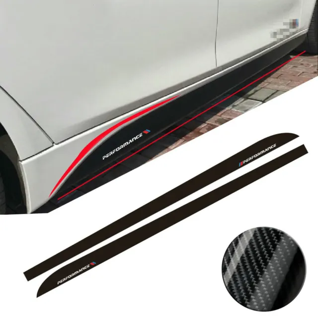 5D Carbon Fibre Side Skirt Sill Racing Stripe for BMW M Performance Sticker