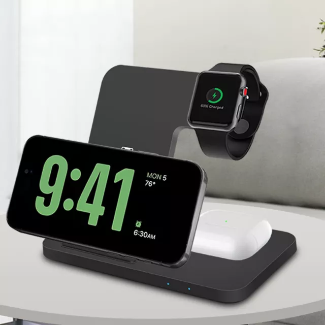 3in1 Wireless Ladegerät Charger Ladestation Für Apple Watch S9 iPhone 15 Pro Max