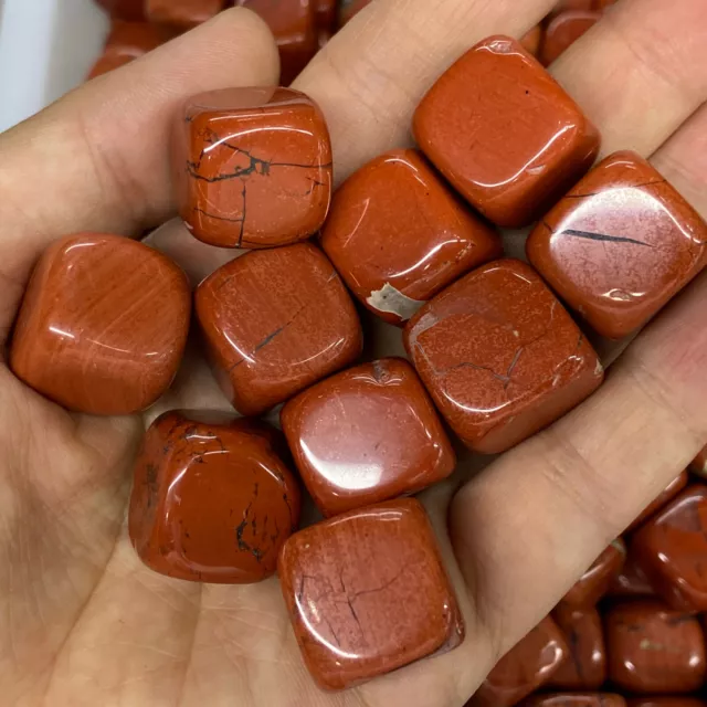 Natural Red jasper Quartz Crystal Tumbled Bulk Stones Gravel Reiki 10PC