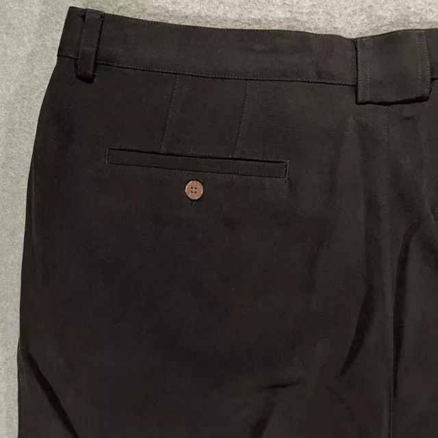 TOMMY BAHAMA RELAX Shorts 100% Silk Black Pleated Chino Mens 42 Black 9 ...