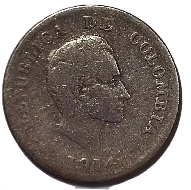 Colombia - Moneda De 20 Centavos 1914 De Plata