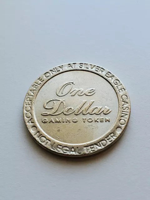 VTG $1 Gaming Slot Token from Silver Eagle Casino ( River Boat Casino) RARE 2