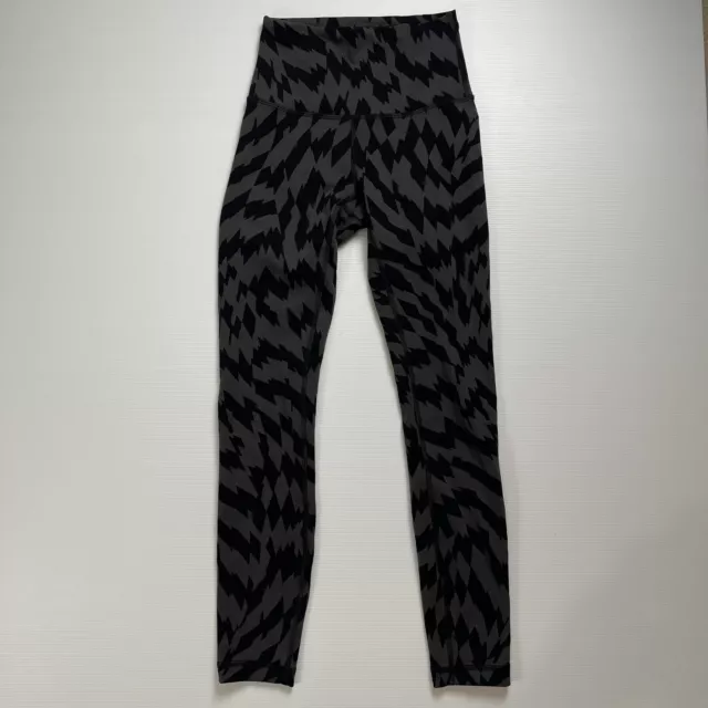 Lululemon Tights Adult Size US 2 AU 6 Black Grey Wunder Train High Rise  Womens