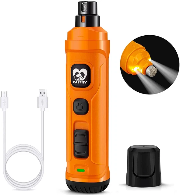 Dog Nail Grinder with 2 LED Light - New Version 2-Speed Powerful Electric Pet Na
