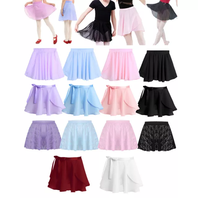 Girl Kid Ballet Dance Skirt Gymnastics Leotard Skating Tutu Wrap Scarf Dancewear