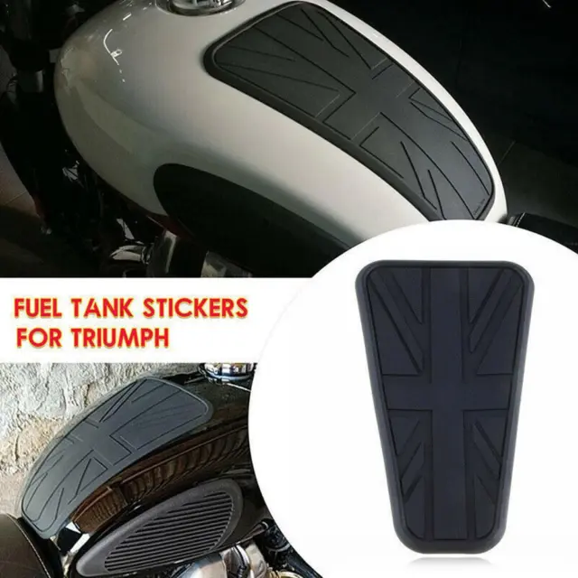 Motorcycle Black Rubber Tank Pad Stickers Protector Motorbike W9K9