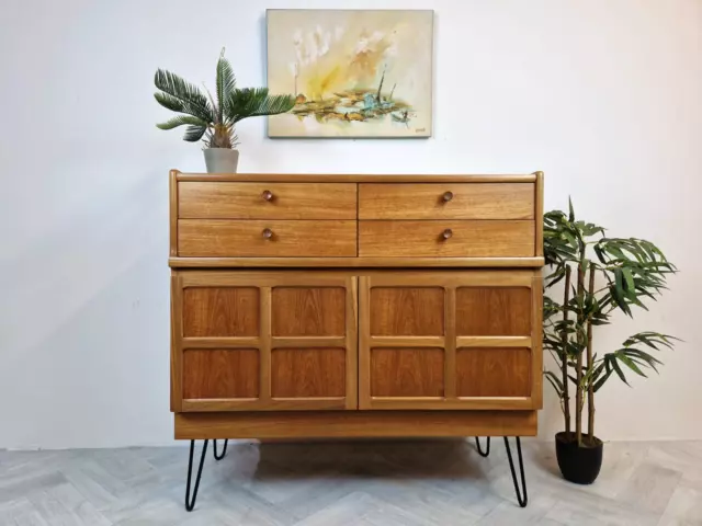 Nathan Mid Century Golden Teak Danish Design Compact Retro Sideboard Cabinet