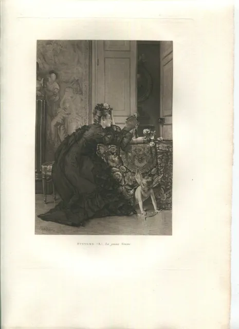 Antique Pretty Victorian Woman Widow Mourning Sorrow Flowers Cupid Mirror Print