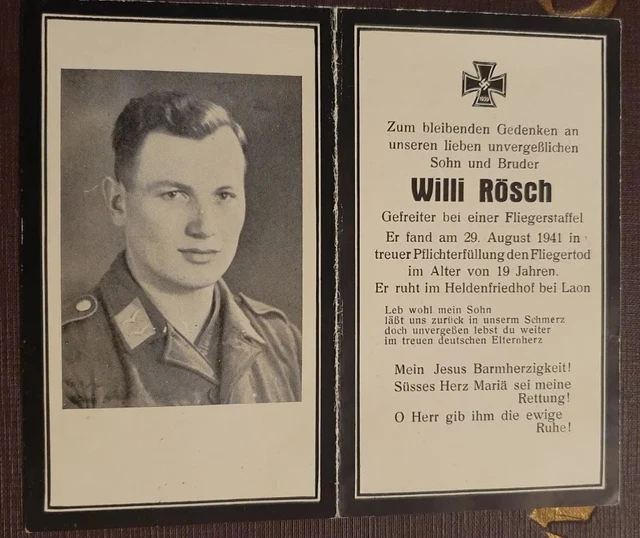 VINTAGE GERMAN WW2 Death Card £3.99 PicClick UK