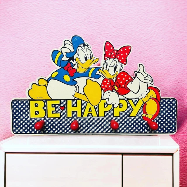 Appendino Appendiabiti Disney Originale Vintage Legno Paperino Cameretta