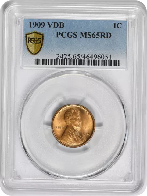 1909 VDB Lincoln Cent MS65RD PCGS