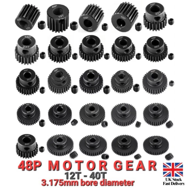 Pignon 48dp 17t Acier Rc RiToEasysports Pignon De Moteur RC, Jeu De Pignons 48P 3,175 Mm 20T 22T 24T Pour Moteur à Brosse Sans Balais 1/10 RC Engrenage Acier 48DP 3.175mm Pignon 48dp 17t Acier Rc RiToEasysports Pignon De Moteur RC, Jeu De Pignons 48P 3,175 Mm 20T 22T 24T Pour Moteur à Brosse Sans Balais 1/10 RC Engrenage Acier 48DP 3.175mm