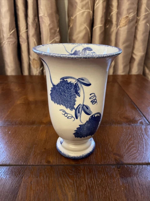 Vintage POOLE Pottery, Hand Painted , Colbolt Blue Vase- 6½ Inches Tall Glazed
