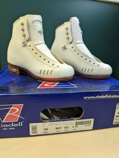 Riedell 150 Size 2 1/2, Width D/C Girls Figure Skating Boots NIB