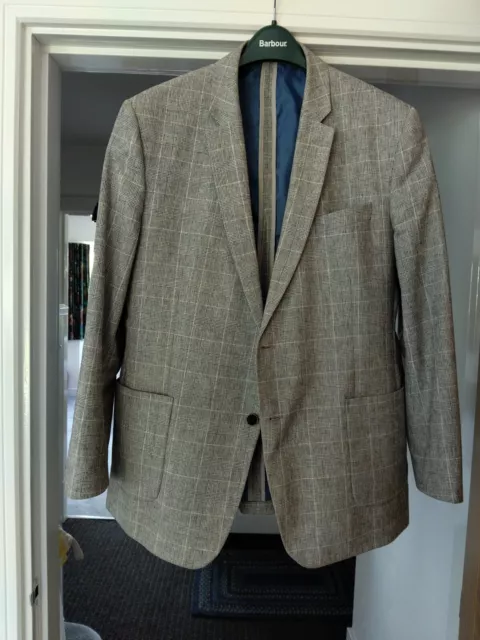 Marks and Spencer Grey Check Blazer/Jacket Size 46 Short