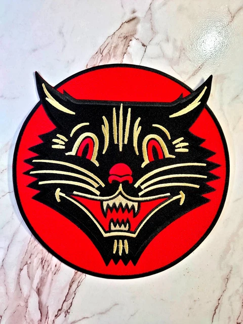 Patch Cat Black Panther Vintage Tattoo Old School Large Back Iron On Embroidered