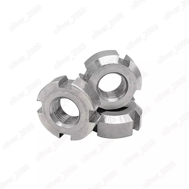 304 Stainless Steel Round Slotted Nuts M10 M12 M14 M16 M18 M20 M22 M24 M30-M50