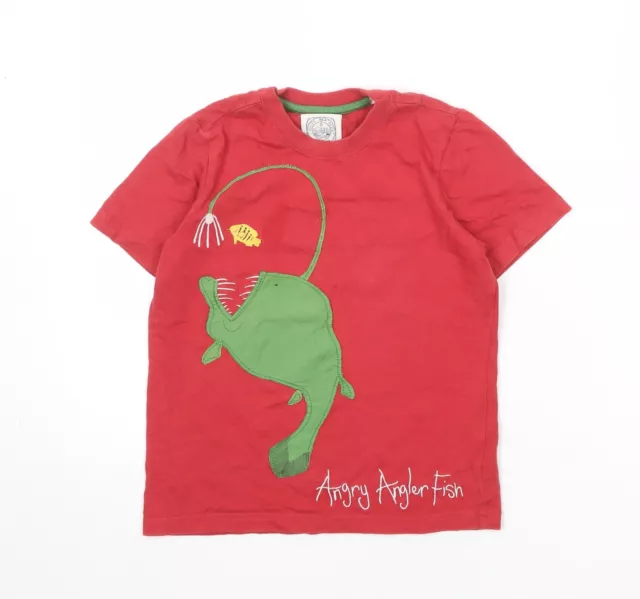 Joules Jungen rot 100 % Baumwolle Basic T-Shirt Größe 6 Jahre Rundhalsausschnitt Pullover - Ang