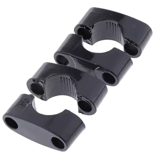 Pair CNC Black HandleBar Fat Bar Risers Mount Clamp For 22MM Motorcycle ATV Quad