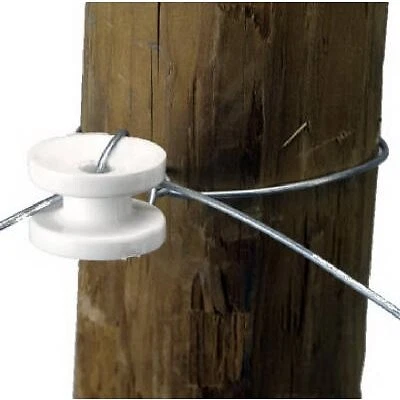 Electric Fence Insulator, Corner Post Donut, White, 10-Pk. -1388-10