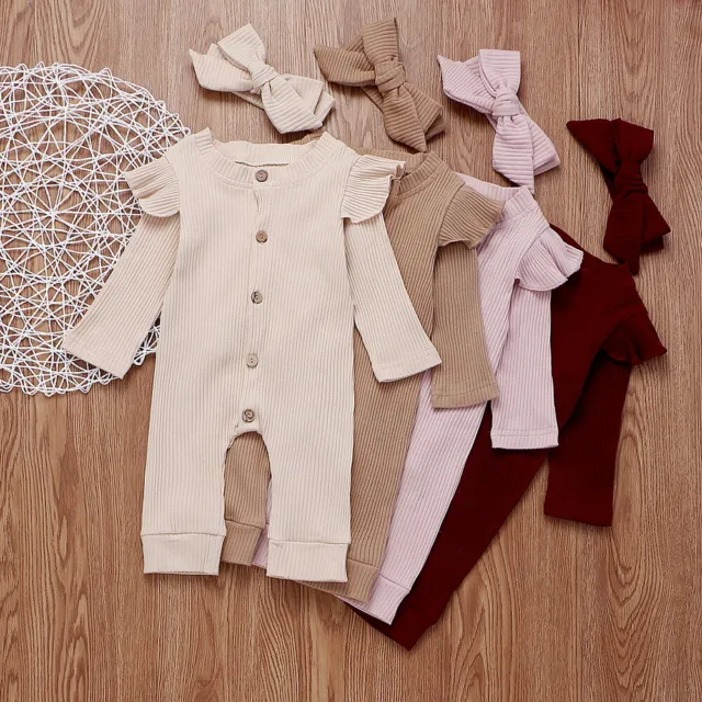Set abiti tuta tutina neonata bambina tuta lavorata a maglia abiti fascia 2