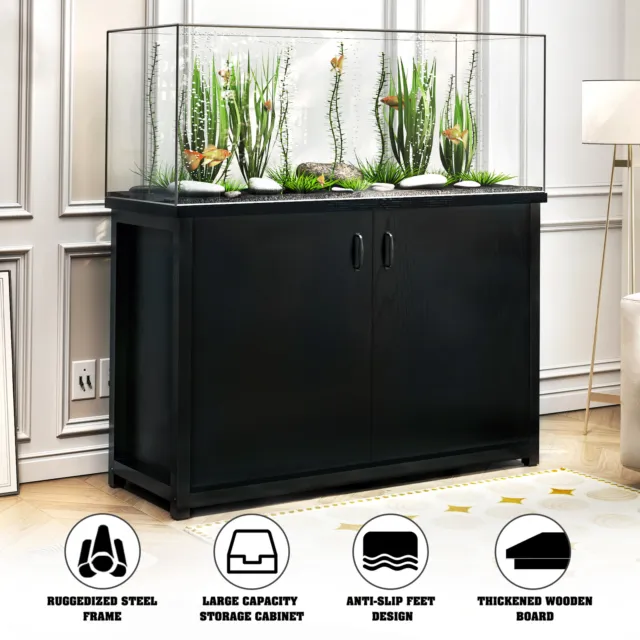 TC-HOMENY 75 Gallon Aquarium Stand Cabinet with Charging Station Fish Tank Stand