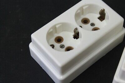 1 X Old Socket Double Socket Exposed GDR Vintage 2fach Schuko 2