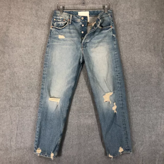 Mother Superior The Tomcat Confession Blue Distressed Jeans Relaxed Womens 29