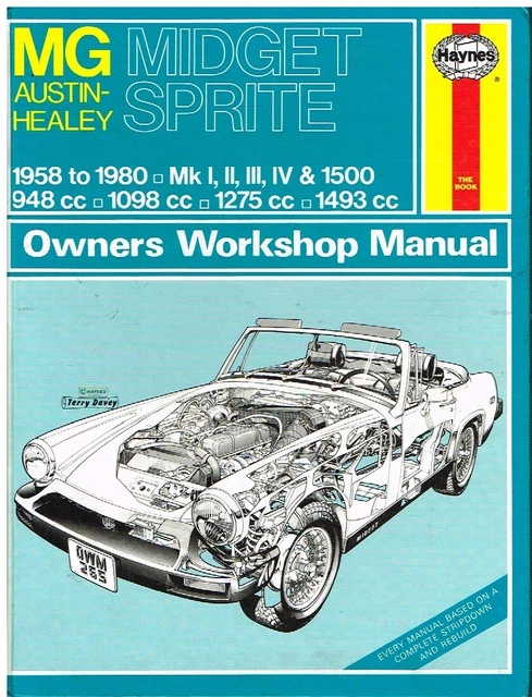 Mg Midget & Austin-Healey Sprite Inc Frogeye '58-80 Workshop Manual *Vgc H.back*