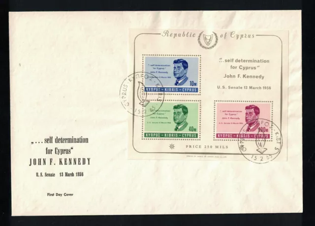 Chip 1965 Fdc Block 3 En Carta De Primer Día 1 Aniversario De La Muerte De John F. Kennedy M € 100