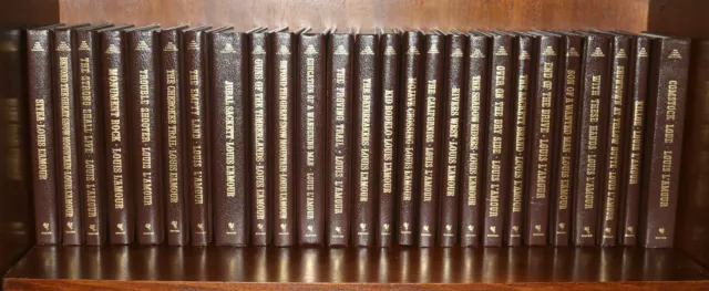 Louis L'Amour 50-book lot (incd. 3 leather-bound books!)