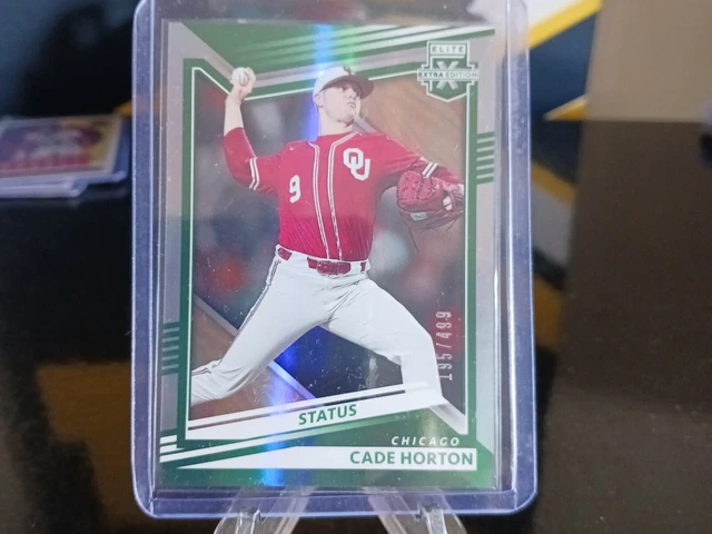 2022 Panini Elite Extra Edition  Status Green Cade Horton #d 195/499 (RC) #7