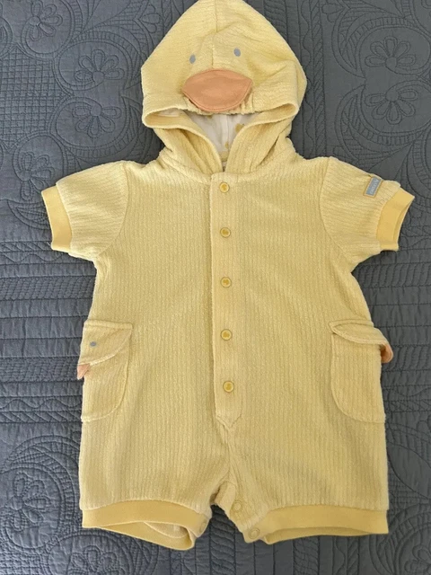 Baby Boy Carter's Vintage 0-3 Month Terry Cloth Hooded Little Duckie Outfit