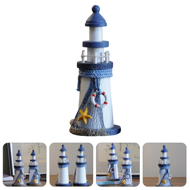Ornements Rustiques Phare Marin Bois Décorations De Table Mini-figurine