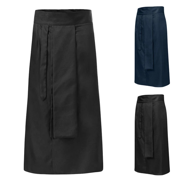 Mens Scottish Style Retro Solid Pocket Pleated Skirt Utility Kilt Long Skirts