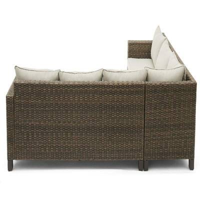 Better Homes  Gardens Brookbury Wicker Sectional Sofa Patio Dining Set, 5 Piece 6