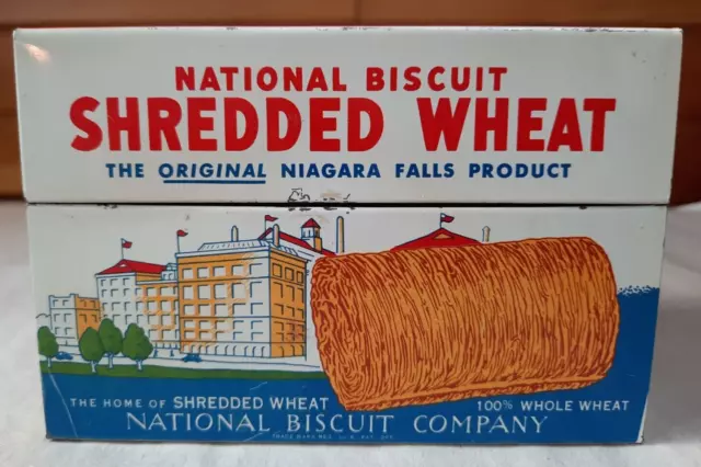 Shredded Wheat Metal Recipe Box Vintage National Biscuit Company  1973 Nabisco