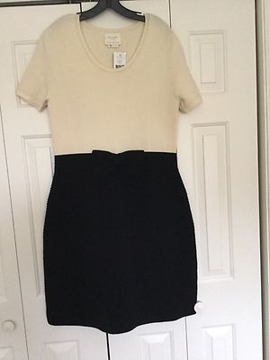 NWT Kate Spade Creme Black Bow Sweater Dress XL