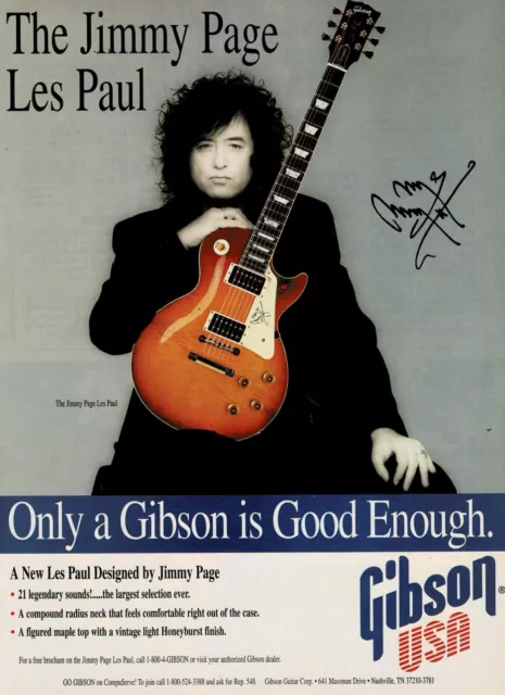 Gibson Guitars - Les Paul - Jimmy Page of Led Zeppelin - 1995 Print Ad