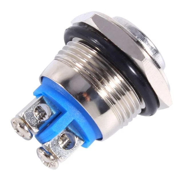 [12 V 16 mm interruttore a pulsante in metallo impermeabile auto per corno - ON/OFF