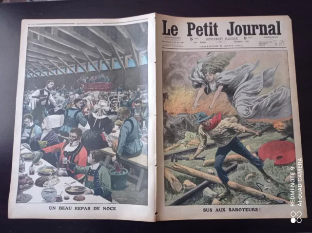 Le petit journal 1911 1081 repas de noce banquet plouganec Bretagne