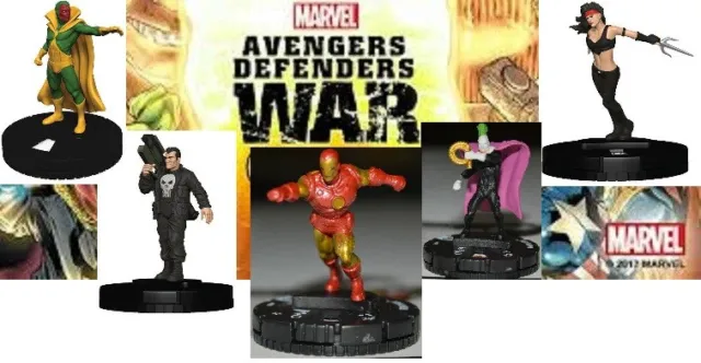 Marvel Heroclix Avengers Defenders War #017 ELEKTRA 013 010 IRON MAN 009 006