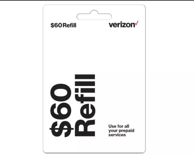 Verizon 60$ Wireless Prepaid Refill Card