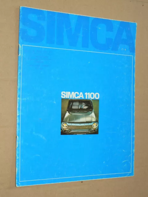 Catalogue SIMCA 1100 -1968- prospectus,brochure, prospekt