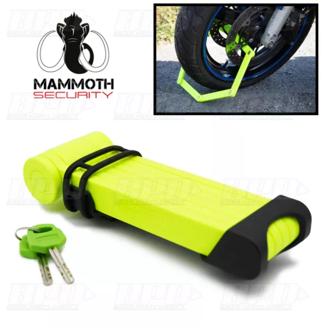 Mammoth Motorcycle Folding Wheel Lock Yellow 100cm Motorbike Scooter Disc Lock