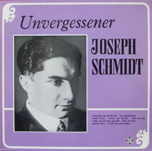 Joseph Schmidt - Unvergessener Joseph Schmi LP Comp RE Vinyl Scha